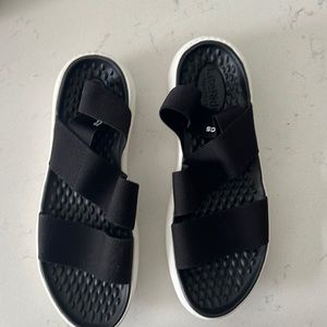 Women’s Black Sketcher sandals. Never worn